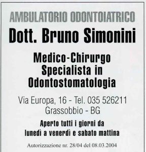 Inserzione di Ambulatorio Odontoiatrico Dott. Bruno Simonini sulla Voce di settembre 2026